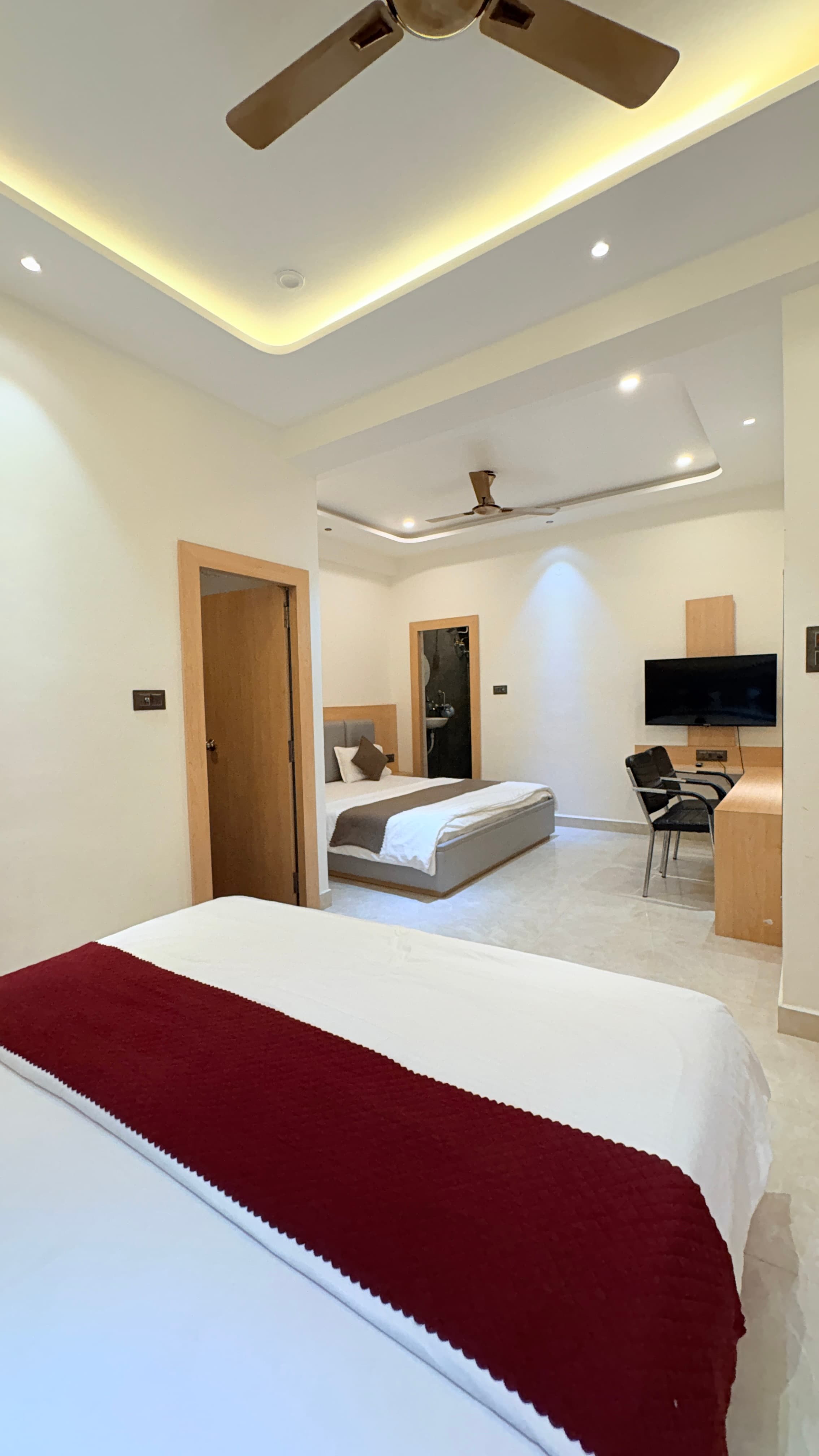 Open family suite looking through to the second sleeping bay